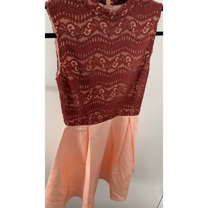 Red laced silky bottom dress